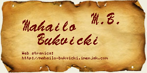 Mahailo Bukvički vizit kartica
